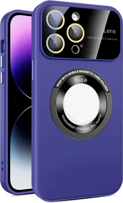 Produktbild von Für iPhone 15 Pro Großes Glasfenster Magnetisches Magsafe Telefongehäuse mit Linsenfilm (Dark Purple)