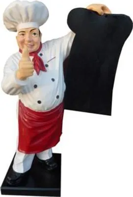 Immagine prodotto di Cartellone pubblicitario figura di cuoco statua scultura figura pubblicitaria menu cartellone pubblicitario Nuovo