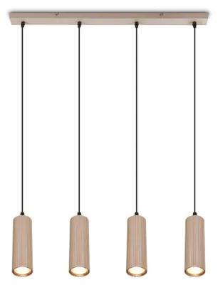 Image de Briloner Suspension LED réglable en hauteur 76x120 cm douille GU10 max. 9W 4 lumières beige - Lampe suspendue salle à manger table salon