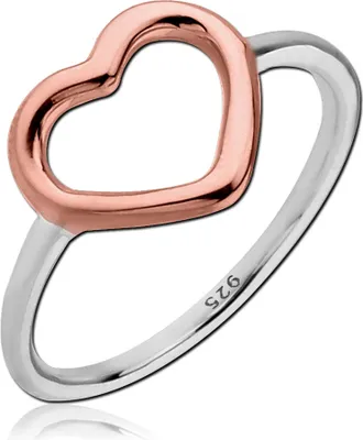 Produktbild von viva-adorno Gr. 57 (18,1 mm Ø) Damen Ring Fingerring Verlobungsring 925 Sterlingsilber Rosegold zweifarbig Herz SR39,