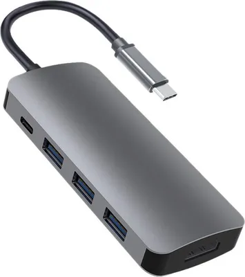 Produktbild von ProXtend USBC-MULTI1S, Kabelgebunden, USB 3.2 Gen 1 (3.1 Gen 1) Type-C, 60 W, Grau, 3840 x 2160 Pixel, 30 Hz