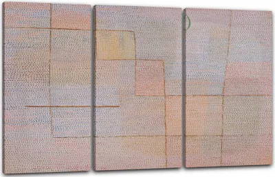 Produktbild von Leinwandbild 3-teilig (120x80cm): Paul Klee - Clarification (1932), echter Holz-Keilrahmen inkl. Aufhänger, handgefertigt in Deutschland