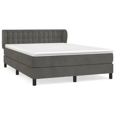 Immagine prodotto di vidaXL Letto a molle con materasso grigio scuro 140x200 cm in velluto