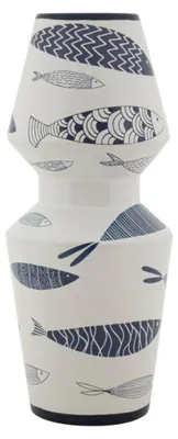 Obrázok produktu pre Mauro Ferretti Váza na ryby-Dvojitá Ø 14x34 cm bielo modrá