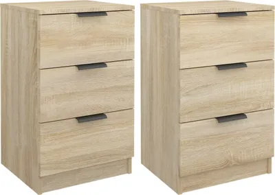 Image de vidaXL Tables de nuit 2 pcs. chêne Sonoma 40x36x65 cm