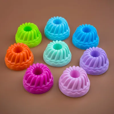 Mini-Tulbandformen, 24er Set, Silikon, 8 Farben, Ø 6,5 cm