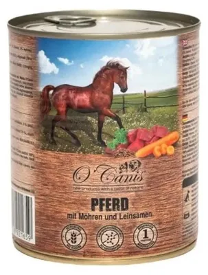 Produktbild von OCanis Pferdefleisch in Dosen mit Weizen für Hunde 800g