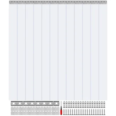 Obrázok produktu pre Pásová clona 183x244 cm - PVC žalúziová clona transparentná - hrúbka 2 mm - Vysokokvalitná žalúziová clona na okná - ochrana súkromia a regulácia svetla