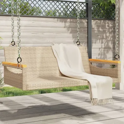 Produktbild von Hängebank Beige 109x62x40 cm Poly Rattan 8,4 Kg