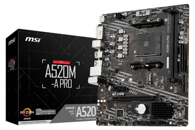 Produktbild von MSI A520M-A PRO - Motherboard - micro ATX - Socket AM4 - AMD A520 Chipsatz - USB 3.2 Gen 1