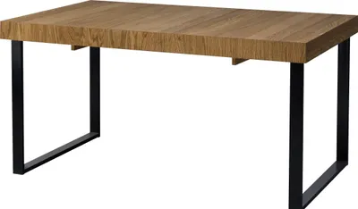 Produktbild von Furniture24 Tisch Mosaic 40 Esstisch ausziehbar 160-220 cm Naturfurnier Eiche Metallbeine