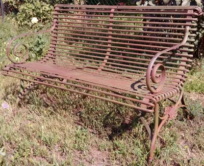 Produktbild von Casa Padrino Schmiedeeisen 2er Gartenbank - Gartenbank mit Klauenbeine