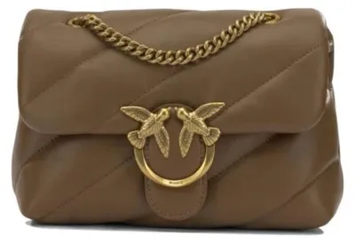 Image de PINKO sac bandoulière en cuir femme marron - UNI