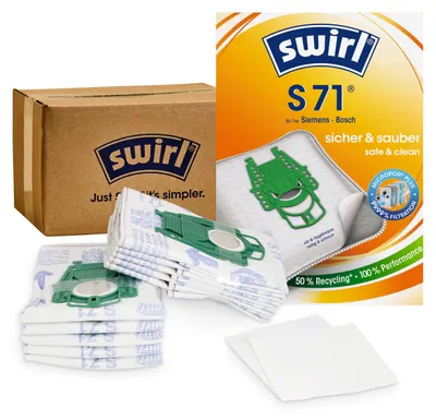 Immagine prodotto di Sacchetti per aspirapolvere Swirl® S 71, adatti per modelli Siemens/Bosch tipo P, confezione da 10 pezzi