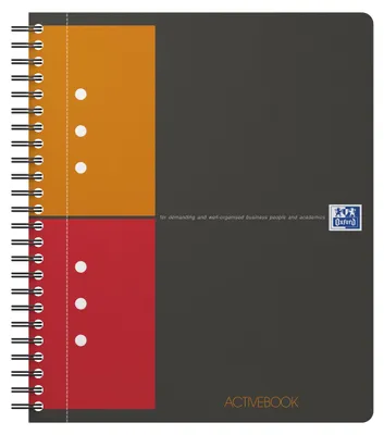 Produktbild von Oxford Activebook, Schwarz, A5, 80 Blätter, Kariertes Papier