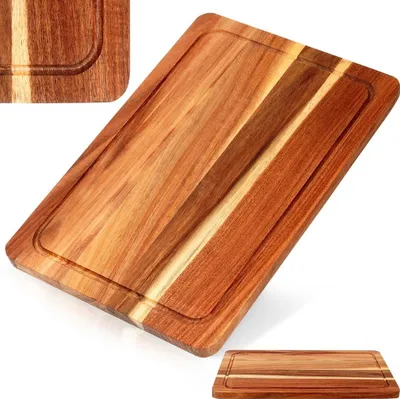 Produktbild von Holzschneidebrett Schneidebrett Holzbrett Servierbrett Servierplatte Schneidebrett aus Holz 37x25 cm