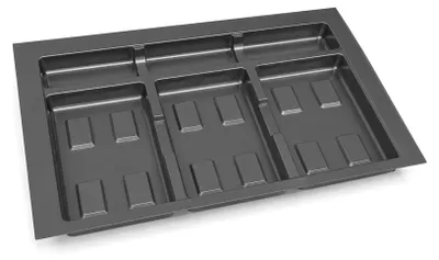 Zdjęcie produktu dla Emuca Podstawa pojemnika Recycle do szuflady kuchennej, 3 przegrody, moduł 800 mm, Plastik, Szary antracytowy