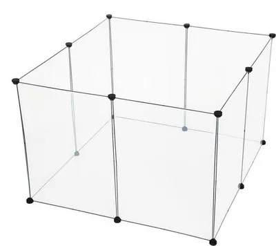 Immagine prodotto di Gabbia per cani da interno - struttura robusta - trasparente e sicura - plastica e metallo - grandi dimensioni - 102x102x70 cm