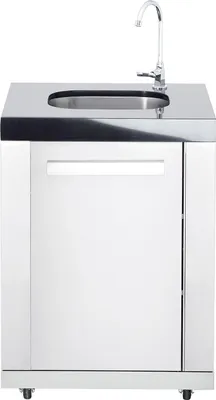 Produktbild von All'Grill Modul 8 Einzelwaschbecken 63x58x90 cm Nettogewicht 65 kg Volledelstahl Oberfläche künstlicher Marmor schwarz