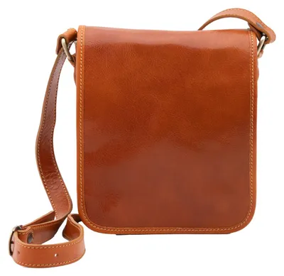 Immagine prodotto di Borsa a tracolla da uomo, in vera pelle, con chiusura magnetica e tracolla regolabile