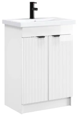 Immagine prodotto di Set di mobili da bagno vidaXL, bianco lucido, 56 x 37,5 x 81 cm