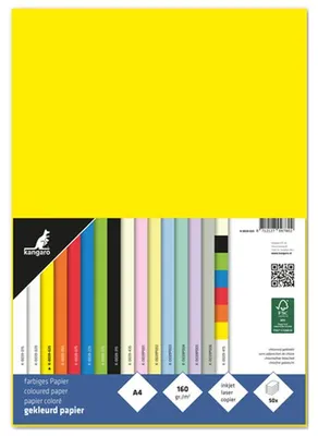 Produktbild von kangaro Multifunktionspapier DIN A4 160 g/qm gelb 50 Blatt