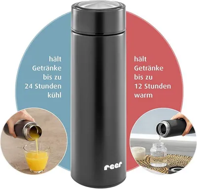 Image de reer 90011 reer Isolierflasche ColourDesign schwarz 0,45 l
