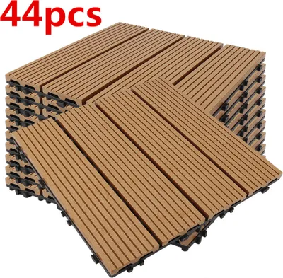 Produktbild von 44 Stück WPC Terrassenfliesen Terrassendielen Fliese Klickfliesen in Holzoptik Bodenbelag