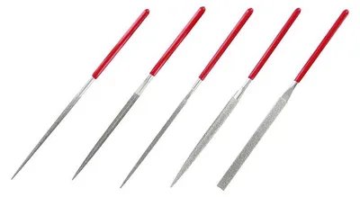 Zdjęcie produktu dla Vallejo T03002, Zestaw pilników, Płaski dokument, Półokrągły dokument, Okrągły dokument, Kwadratowy dokument, Pilnik trójkątny, Metal, Plastik, Czerwony, 14 cm