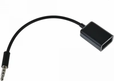 Produktbild von 15 cm langes Aux-In-Kabel mit 3,5-mm-Klinkenstecker auf USB-2.0-Buchse,Schwarz