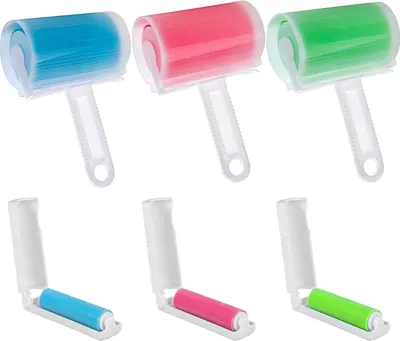 Produktbild von 6 Stück Fusselroller Wiederverwendbar Fusselrollen, Waschbarer Fusselrolle für Haaren, Staub, Fusseln,Tierhaaren