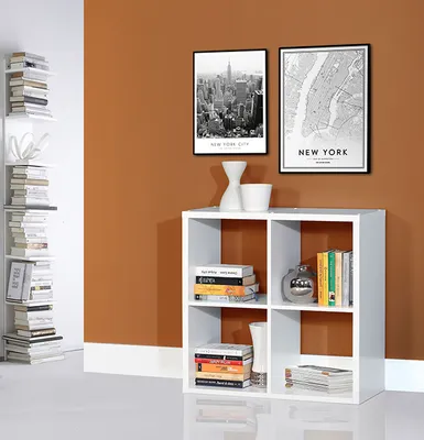 Produktbild von Regal Bücherregal Standregal Wohnzimmer weiß 73cm