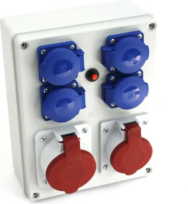Produktbild von Wandverteiler CEE 16A 32A Schuko Steckdose Wandsteckdose IP44 Baustromverteiler