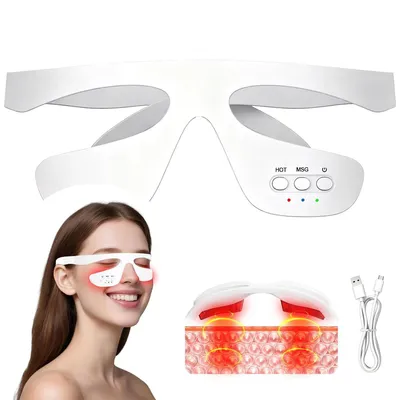 Produktbild von Rotlicht-Mikrostrom-Augenmassagegerät,3D-Kontur-Augenpflegegerät, 3 Heizstufen (40–48–52°C), reduzierte Augenringe,Tränensäcke, feine Linien & Falten