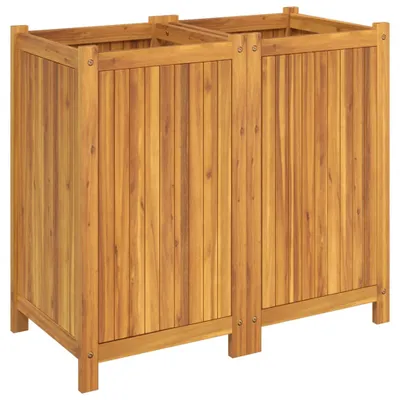 Image de vidaXL Bac à plantes avec insert 84x42x75 cm bois massif acacia