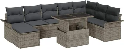 Obrázek produktu pro Maison Exclusive – Sada venkovního nábytku, 9 kusů, šedá barva