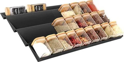 Zdjęcie produktu dla Półka na przyprawy z antypoślizgowymi bokami, 4 półki, 30–60 cm