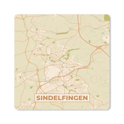 Produktbild von MuchoWow® Mauspad Mousepad Karte - Sindelfingen - Vintage - Stadtplan 20x20 cm - Mousepads - Maus Mat - Pad - Mausunterlage - Desk Mat - Bureauartikeln
