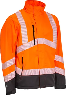 Produktbild von ELKA Hi-Visible Softshell Warnschutz Jacke mit Reflex und Wetterschutzleiste Warnorange XS