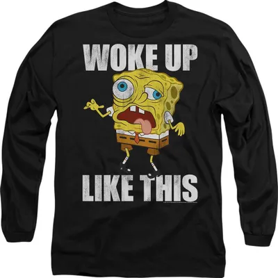 Obrázek produktu pro SpongeBob SquarePants - "Woke Up Like This Meme" Tričko pro muže/dámy Uni TV10729 (S) (Black)