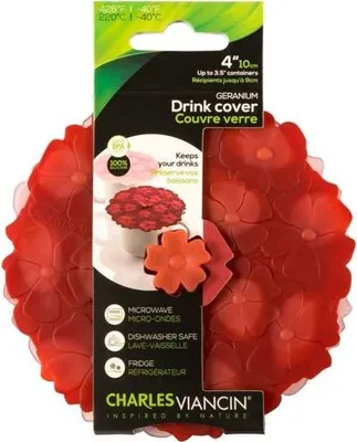 Obrázok produktu pre Charles Viancin 7405 Silikónové viečko na nápoje Geranium 11,5 cm červené/ružové