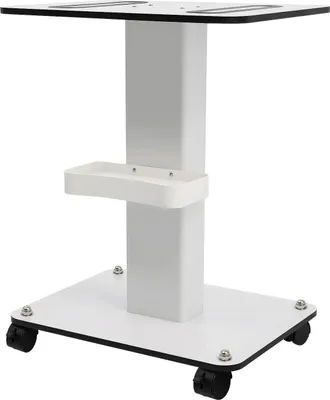 Produktbild von Salonwagen - Rollbarer Kosmetikwagen - Holzrahmen - Bodenstehender Gerätewagen - 4 geräuschdämpfende Lenkrollen - Weiß