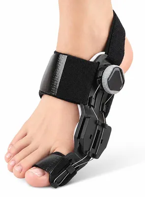 Produktbild von Hallux-Valgus-Schiene, verstellbarer Zehenkorrektor mit Drehknopf, Zehenspreizer mit Klettband, für linken und rechten Fuß