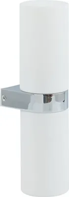 Produktbild von Lucande Bad-Wandlampe Basolo, chrom, Höhe 31,5cm, Glas, IP44