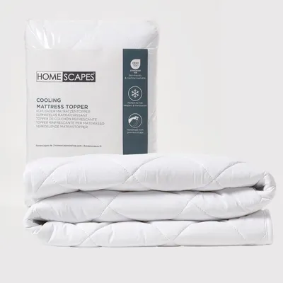 Produktbild von HOMESCAPES Kühlender Matratzentopper 90x200 cm – atmungsaktive Cool-Touch Matratzenauflage aus Nylon, gesteppter dünner Topper mit Eckgummis, waschbar, STANDARD 100