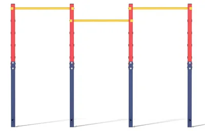 Produktbild von KOMFOTTEU Klimmzugstange, Reckstange aus aus verzinktem Stahl bis 330 kg, 80-172 cm höhenverstellbare Turnstange für Jugendliche & Erwachsene, Turnreck mit Bodenanker für Garten & Hof