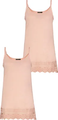 Produktbild von Eight2Nine 2er Set Kleid Spaghetti Top mit Häkelspitze und Spitzensaum Größe: XS
