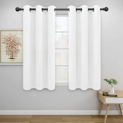 Verdunkelnde Vorhänge 2er-Set, 42x54 Zoll, Weiß, Polyester