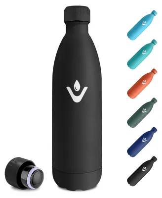 Produktbild von Trinkflasche Edelstahl 1L, Doppelwandige Thermosflasche, Trinkflasche BPA-frei,