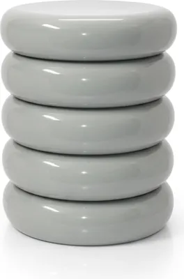 Immagine prodotto di Tavolino Relaxdays, design Bubble, oggetto decorativo per il soggiorno, poggiapiedi HxP 45 x 31 cm, metallo lucido, grigio chiaro